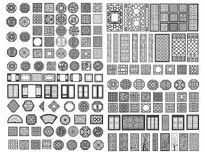 Different Room Divider Decorative Patterns With Ornate Geometric And Floral Design Elements 3d model