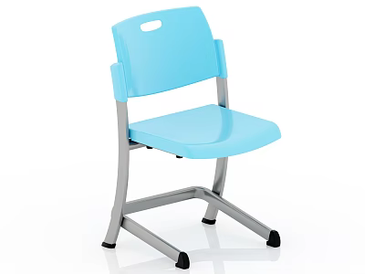 School Classroom Blue Chair With Metal Frame And Comfortable Seating 3d model