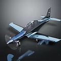 Sleek Dark Colored Fighter Jet With Single Seat Cockpit And Propeller 3D Rendering 3d model