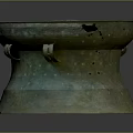 Ancient Bronze Drum Equipment With Circular Top Metal Side Rings Rustic Greenish Surface