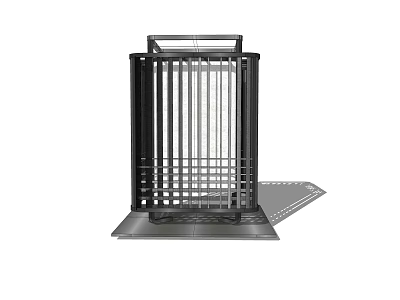 Sturdy Metal Frame Outdoor Light With Grid Design And Stable Base For Outdoor Illumination 3d model