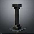 Black Heavy Duty Support Column Equipment Featuring Square Base And Top