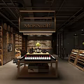 MonSLOR Specialty Store Modern Storefront With Glass Window Shelves And Displayed Products