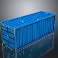 Blue Metal Shipping Container Model With Rectangular Design And Storage Features