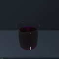 Industrial Equipment Featuring Transparent Glass Container With Purple Liquid On White Table Surface
