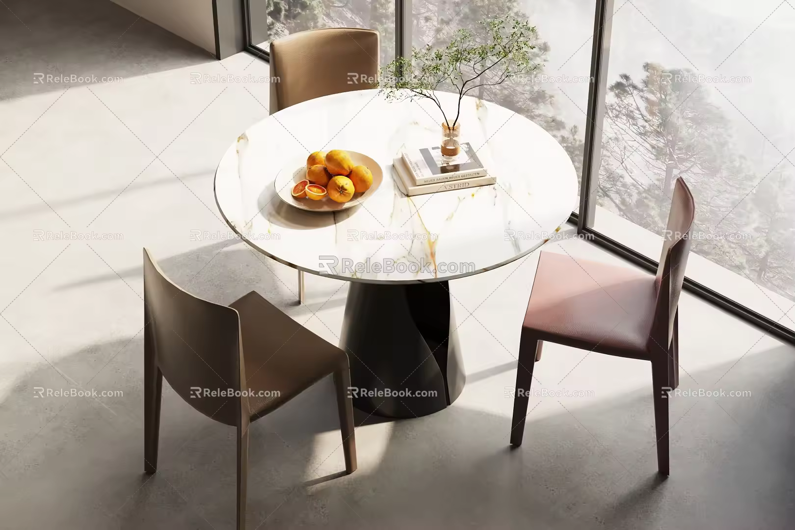 Modern Leisure Table and Chair Negotiation Table and Chair Dining Table and Chair Table and Chair Combination 3d model