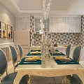 Stylish Living And Dining Room Interior With Chandelier Beige Sofa Blue Armchair Round Coffee Table