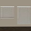 Elegant White Horizontal Blinds Installed On Beige Wall In Modern Room 3d model