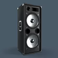 Black Audio Speaker With Dual Large Drivers And Professional Sound System Design