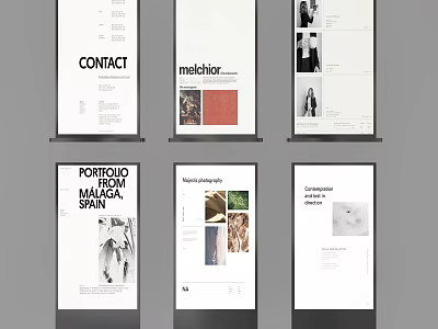 Creative Design Portfolio Pages With Contact Info And Brand Showcases 3d model