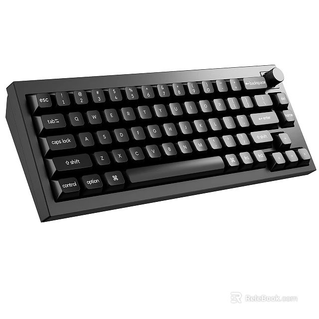 Compact Black Mechanical Keyboard With Knob Control Function Keys And Durable Design 3d model 