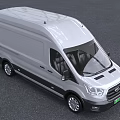 Silver Ford Cargo Van With Modern Design And Spacious Cargo Area 3d model