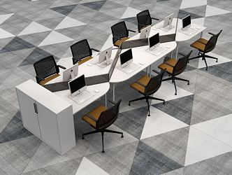 Modern Office Desk and Chair Staff Desk 3d model