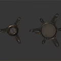 Two Black Decorative Hanging Structures With Chains And Metal Frames