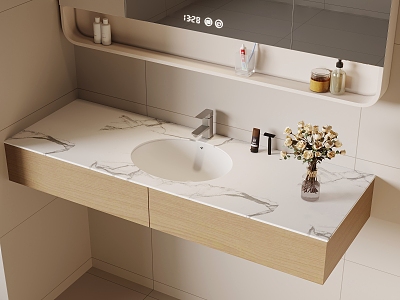 Modern wash basin, integrated basin 3d model