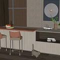 Modern Bar Chair Combination Island Table Combination 3d model