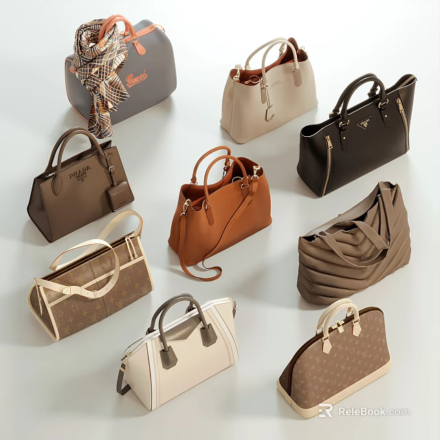 Fashionable Women's Bags Collection With Various Styles And Different Colors 3d model 
