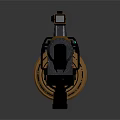 Futuristic Sci Fi Weapon With Mechanical Structure Metallic Components And Tactical Features