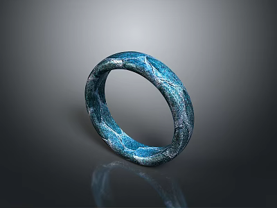 Stylish Blue Textured Bracelet With Unique Pattern For Daily Wear 3d model