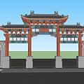 Chinese ancient archway 3d model