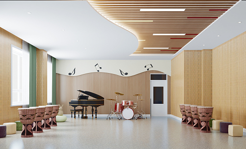 Modern Music Classroom Kindergarten Music Classroom Kindergarten Percussion Music Classroom Music Classroom 3d model