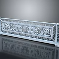 Elegant White Decorative Fence Panel With Intricate Carved Ornate Scroll Patterns 3d model