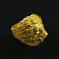 Lion Head Ring Lion Heart Ring Ring Jewelry 3d model