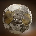 Old Worn Leather Football As Classic Sports Equipment With Scuffed Surface And Faded Color Details