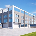 Factory building office building factory commercial building industrial park industrial park warehouse truck production workshop machinery workshop garage service center 3d model