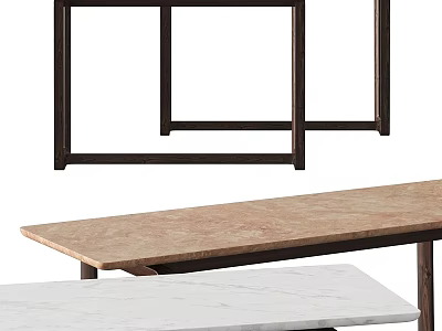 Modern Dining Table Design Featuring Elegant Marble Top And Sturdy Metal Frame 3d model
