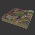 Square Shaped Natural Stone Paver Ground Surface With Irregular Brick Patterns