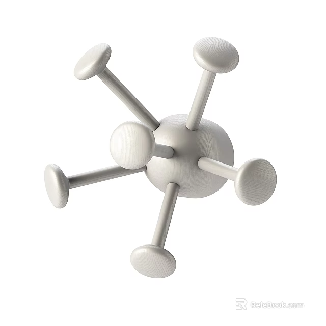 Minimalist White Decorative Ornament Set With Spherical Base And Multiple Protruding Elements For Home Decor 3d model