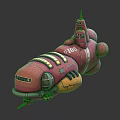 Pink 2106 Vehicle With Yellow Accents And Cartoonish Futuristic 3D Model Design