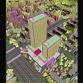 Birds Eye View Planning of Modern High Rise Buildings with Green Roofs and Urban Greenery