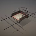 Playground Equipment with Black Metal Frame Red Accents Swing Structure and Cross Support Base