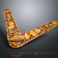 V Shaped Decorative Craft Made With Seashells And Pebbles Arrangement