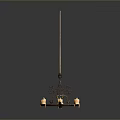 Ornate Decorative Candelabra With Metal Stand Multiple Lit Candles On Circular Base