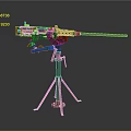 Browning Machine Gun Browning Gatling White Machine Gun Machine Gun Bullet Military 3d model