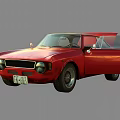 Vintage Red Classic Car With Open Doors And Retro Exterior Design