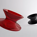 Modern Sculptural Bowls in Red and Black with Unique Layered Design