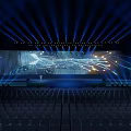 Futuristic Stage Design With Large LED Screen And Dynamic Light Effects 3d model