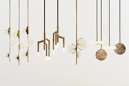 Modern chandelier metal chandelier combination 3d model
