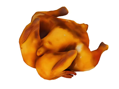 Golden Brown Whole Roast Chicken With Crispy Skin And Juicy Meat 3d model