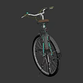 Teal City Bicycle with Brown Seat Vintage Style Metallic Frame and Classic Design