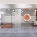 Modern K K Boutique Store Exterior With Glass Door And Circular Wall Decor