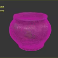 Vintage Clay Jar As Practical Household Item With Copper Rim And Textured Surface