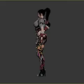 Fantasy Female Warrior Game Character With Detailed Armor And Dynamic Pose