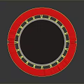 Red Round Trampoline With Black Jumping Mat And Silver Metal Frame 3d model