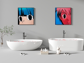 Modern Bathtub Decorative Painting 3d model