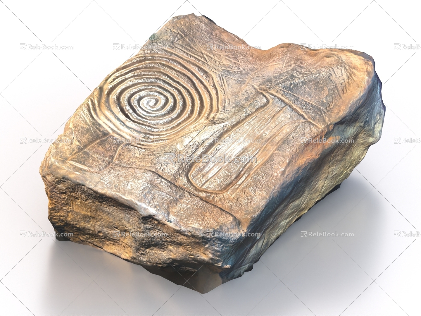 Stone Stele Stone Fossil Inscription 3d model